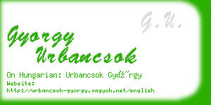 gyorgy urbancsok business card